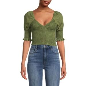 NEW MISA LOS ANGELES Calla Shirred Crop Top